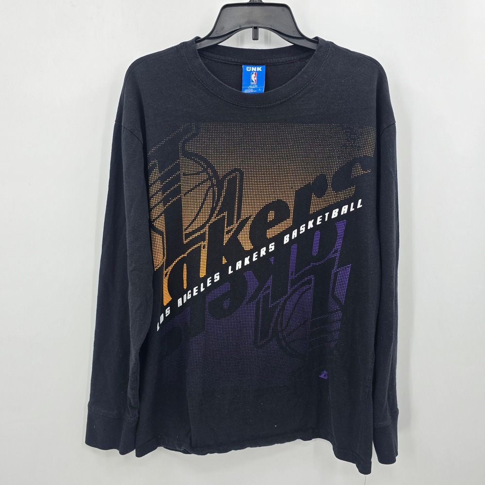 NBA UNK Blue Label Los Angeles Lakers Long Sleeve T-Shirt Black Mens Large